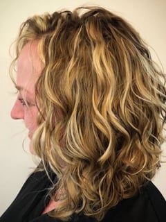View Haircuts, Women's Hair, Blonde, Hair Color, Highlights, Shoulder Length, Hair Length, Curly, Curly, Hairstyles - Julia , Denver, CO