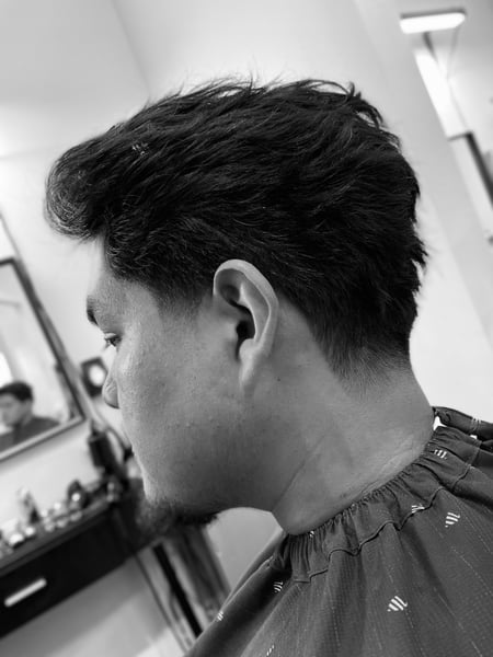 Image of  Short Ear Length Hair, Haircut, Men's Hair, Blowout