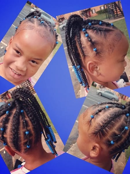 Image of  Braiding (African American), Hairstyle, Kid's Hair, Updo, Protective Styles