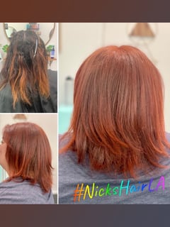 View Women's Hair, Hair Color, Red, Shoulder Length, Hair Length, Layered, Haircuts, Straight, Hairstyles - Nickolas Teague, Burbank, CA