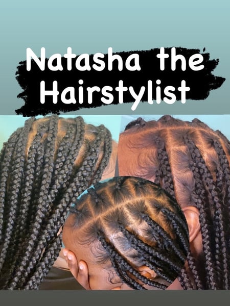 Image of  Women's Hair, Black, Hair Color, Medium Length, Hair Length, Braids (African American), Hairstyles
