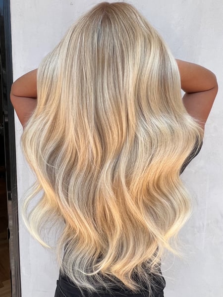Image of  Blonde, Balayage, Women's Hair, Hair Color, Highlights, Hair Extensions, Fusion