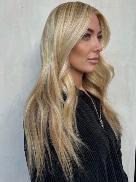 Image of  Silver, Red, Fashion Color, Ombré, Blonde, Balayage, Brunette, Permanent Hair Straightening, Keratin, Women's Hair, Hair Color, Highlights, Full Color, Color Correction, Hair Extensions, Black, Foilayage, Men's Hair, Hair Color, Fashion Color , Brunette, Blonde, Highlights, Clip-In, Tape-In , Fusion