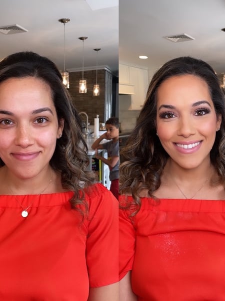 Image of  Makeup, Very Fair, Skin Tone, Fair, Olive, Light Brown, Brown, Daytime, Look, Evening, Glam Makeup, Bridal, Red Lip, Glitter, Colors, Airbrush, Technique