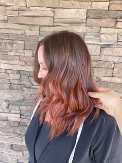 View Hair Length, Layered, Haircuts, Women's Hair, Beachy Waves, Hairstyles, Red, Hair Color, Brunette, Full Color, Long - Amber Fox, La Mesa, CA