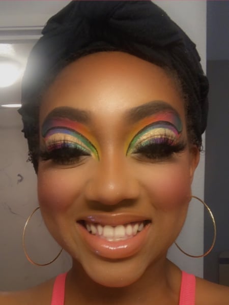 Image of  Brown, Skin Tone, Makeup, Glam Makeup, Look, Orange, Colors, Purple, Blue, Pink, Yellow, White, Red, Green, Glitter