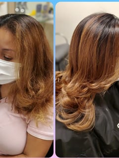 View Layered, Women's Hair, Blowout, Hair Color, Balayage, Color Correction, Hair Length, Medium Length, Haircuts, Curly, Hairstyles - Dewi , New York, NY