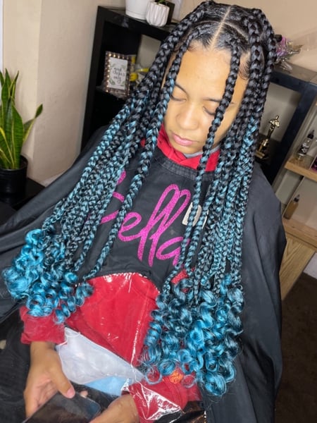 Image of  Kid's Hair, French Braid, Hairstyle, Locs, Protective Styles, Braiding (African American)