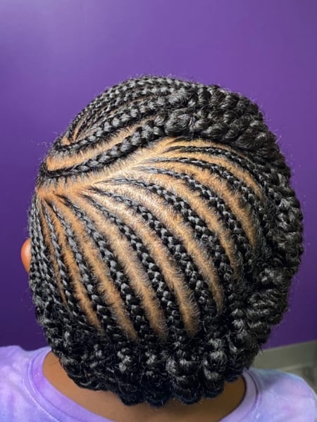 Image of  Kid's Hair, Hairstyle, Braiding (African American), Protective Styles, Updo