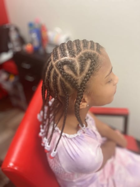 Image of  Girls, Haircut, Kid's Hair, French Braid, Hairstyle, Braiding (African American), Protective Styles