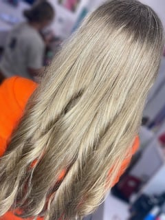 View Hair Color, Long, Hair Length, Blowout, Women's Hair, Beachy Waves, Hairstyles, Highlights - Stephanie Roman, Spartanburg, SC