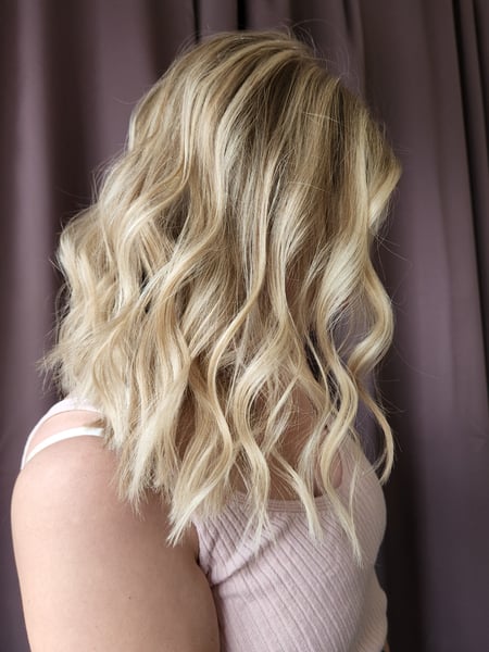 Image of  Haircuts, Blonde, Hairstyles, Beachy Waves, Women's Hair, Hair Color, Highlights, Hair Length, Blunt, Shoulder Length