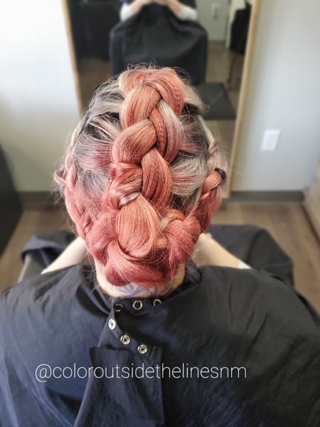 Image of  Women's Hair, Hair Color, Fashion Color, Shoulder Length, Hair Length, Boho Chic Braid, Hairstyles, Bridal, Updo