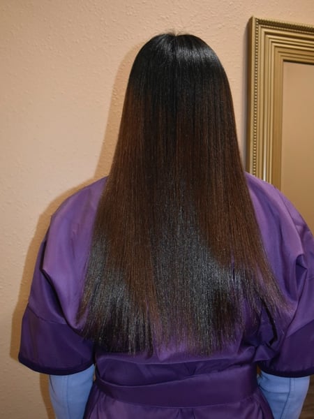 Image of  Women's Hair, Blowout, Hair Color, Straight, Hairstyles, Silk Press, Permanent Hair Straightening