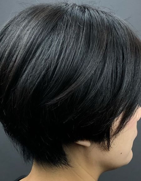 Image of  Women's Hair, Black, Hair Color, Short Ear Length, Bob, Haircuts, Straight, Hairstyles
