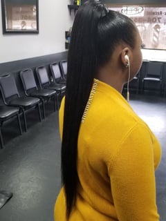 View Hair Color, Black, Straight, Hair Extensions, Women's Hair, Hairstyles, Updo, Hair Length, Long - Tiffany Jones, Charlotte, NC