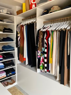 View Professional Organizer, Home Organization, Master Closet, Closet Organization, Hanging Clothes, Folded Clothes, Handbags - Suzanne O'Donnell, Los Angeles, CA