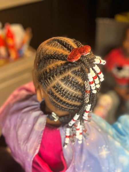 Image of  Girls, Haircut, Kid's Hair, Mohawk, Hairstyle, Braiding (African American), Protective Styles