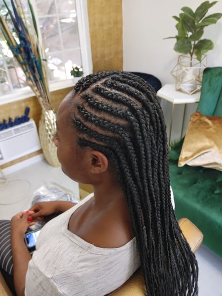 Image of  Hair Color, Black, Hair Texture, 4C, Natural, Braids (African American), Women's Hair, Hairstyles