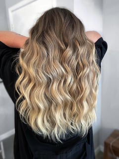 View Hair Color, Women's Hair, Blonde, Hair Extensions, Hairstyles, Beachy Waves, Hair Length, Long, Highlights, Full Color, Color Correction - DNyse Chisholm, Napa, CA