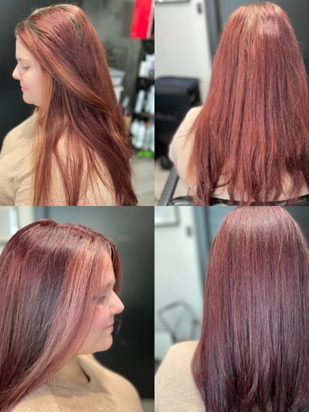 Image of  Long, Hair Length, Women's Hair, Layered, Haircuts, Red, Hair Color, Highlights