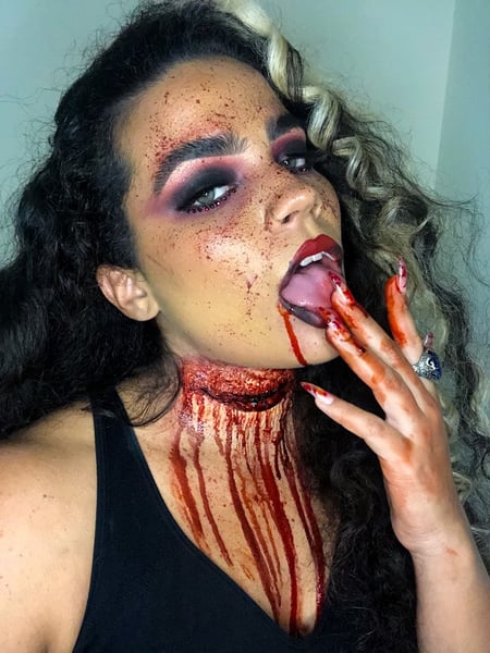 Image of  Halloween, Light Brown, Skin Tone, Makeup, Look, Special FX/Effects, Black, Colors, Red