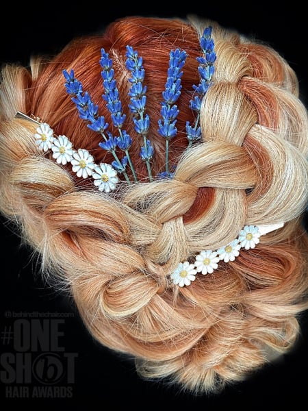Image of  Updo, Hairstyles, Women's Hair, Boho Chic Braid, Bridal, Hair Color, Red