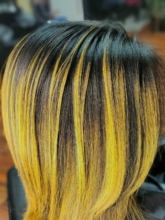 View Blowout, Women's Hair, Silk Press, Permanent Hair Straightening, Hair Color, Fashion Color, Shoulder Length, Hair Length - Mara Fuentes Pillich , Harrisburg, PA