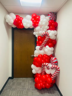 View Florist, Color, White, Red, Balloon Decor, Arrangement Type, Balloon Garland, Event Type, Holiday, Colors, White, Red - KeAnna Venzant, Spokane, WA