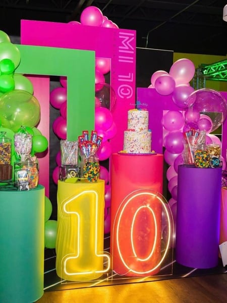 Image of  Balloon Decor, Arrangement Type, Balloon Composition, Balloon Garland, Event Type, Birthday, Colors, Neon