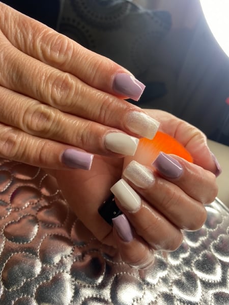 Image of  Manicure, Nails, Nail Length, Short, White, Nail Color, Purple