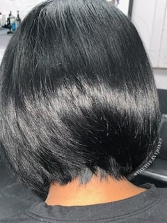 View Black, Hair Color, Short Chin Length, Hair Length, Bob, Haircuts, Women's Hair, Layered, Weave, Hairstyles, Hair Extensions, Straight - Tiffany Jones, Charlotte, NC