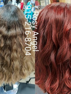 View Haircuts, Red, Hair Color, Women's Hair, Beachy Waves, Hairstyles - Rosy Angel, El Paso, TX