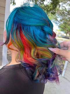 View Layered, Haircuts, Fashion Color, Hair Color, Ombré, Foilayage, Highlights, Full Color, Blowout, Hairstyles, Boho Chic Braid, Curly, Beachy Waves, Long, Hair Length, Women's Hair - Bryanna Maldonado, Davenport, FL