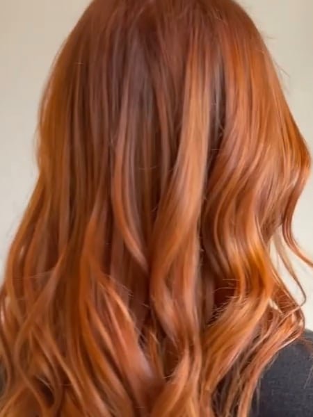 Image of  Women's Hair, Highlights, Hair Color, Red, Long Hair (Mid Back Length), Hair Length