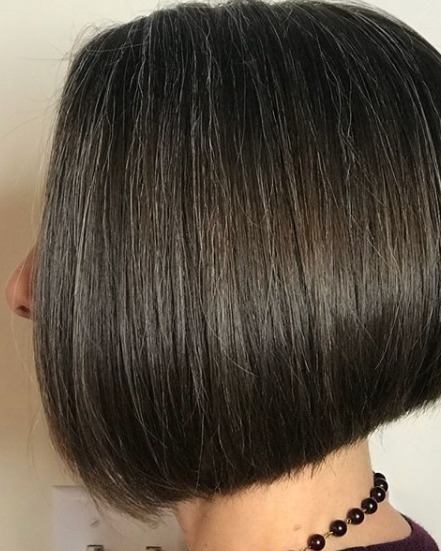 Image of  Women's Hair, Black, Hair Color, Brunette, Short Chin Length, Hair Length, Blunt, Haircuts, Bob, Straight, Hairstyles