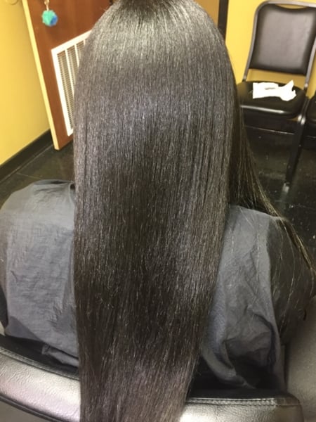 Image of  Women's Hair, Natural, Hairstyles, Straight, Silk Press, Permanent Hair Straightening