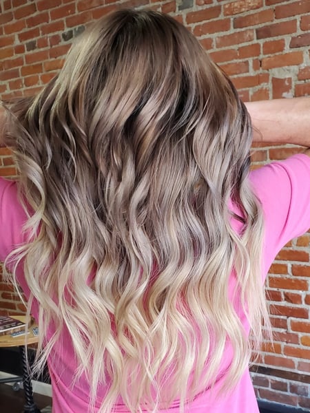 Image of  Blonde, Balayage, Long, Hairstyles, Beachy Waves, Women's Hair, Hair Color, Highlights, Hair Length, Hair Extensions, Medium Length, Foilayage, Sew-In 