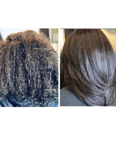Image of  Women's Hair, Natural, Hairstyles, Silk Press, Permanent Hair Straightening