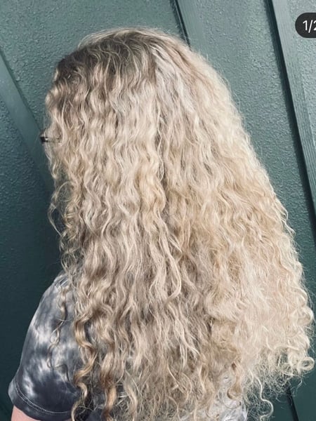 Image of  Women's Hair, Hair Color, Blonde, Hair Length, Long, Curly, Haircuts