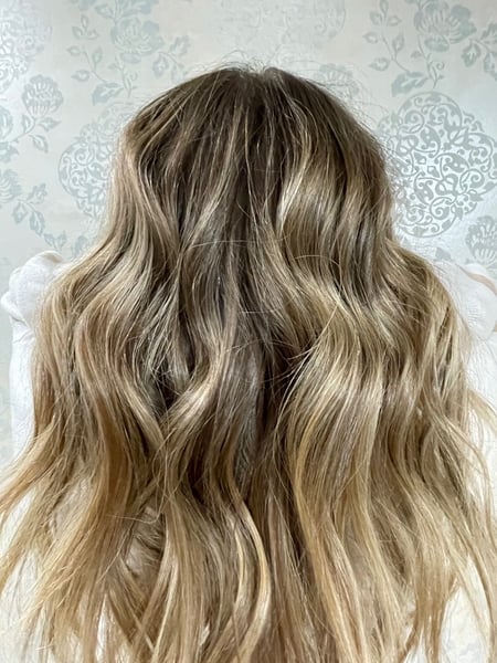 Image of  Beachy Waves, Hairstyles, Women's Hair, Blonde, Hair Color, Balayage, Foilayage, Highlights