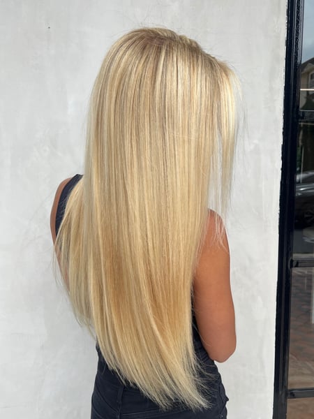 Image of  Blonde, Balayage, Long, Women's Hair, Hair Color, Highlights, Hair Length, Hair Extensions, Fusion
