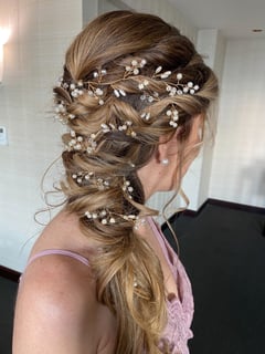 View Women's Hair, Hairstyle, Braid (Boho Chic), Bridal Hair, Curls, Updo - Joanne Fortune, San Diego, CA