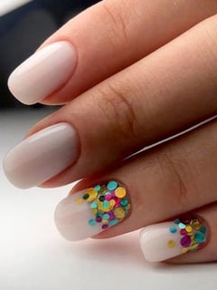 View Nails, Nail Color, Manicure, Glitter, White, Square, Nail Shape, Accent Nail, Nail Style - Jane , New York, NY