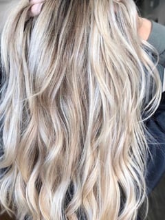View Beachy Waves, Women's Hair, Blonde, Hair Color, Highlights, Long Hair (Mid Back Length), Hair Length, Hairstyle - Stefano , La Jolla, CA