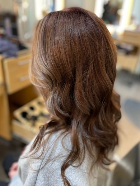Image of  Natural, Hairstyles, Women's Hair, Brunette, Hair Color, Foilayage, Highlights, Full Color, Ombré, Blonde, Balayage
