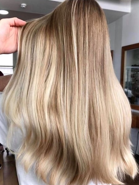 Image of  Women's Hair, Hair Color, Balayage, Blonde, Color Correction, Foilayage, Highlights, Long, Hair Length, Beachy Waves, Hairstyles
