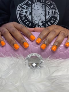 View Nails, Manicure, Acrylic, Nail Finish, Orange, Nail Color - Nina Jones, Weymouth, MA