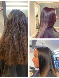 View Long Hair (Upper Back Length), Smoothing , Hairstyle, Straight, Hair Length, Women's Hair - Jennifer Roussell, Little Silver, NJ
