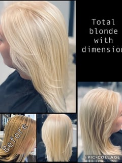 View Haircuts, Blonde, Blowout, Hairstyles, Women's Hair, Hair Color, Highlights, Layered, Hair Length, Medium Length - Nikki K, Porter, TX